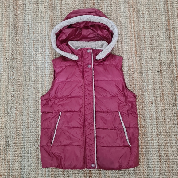 COLINS dark red sleeveless vest lightweight warm down and feather filling size M - Picture 1 of 8